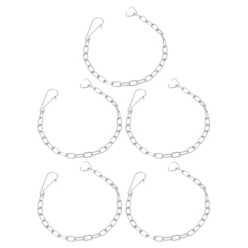 Hemobllo Cadena de Acero Inoxidable para Inodoro 304, 5 Piezas, Cuentas Ajustable para Manija y Tanque de Agua, Repuesto Silencioso y Duradero para Accesorios de Baño Doméstico, 25 Cm