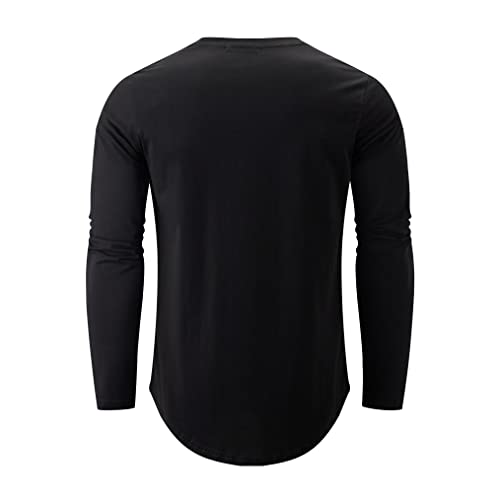 Image of YININF Men's T-Shirts Hipster Short Sleeve Solid Color Crew Neck Cotton Soft Fitted Tees