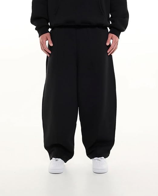 Image of Men's 320 GSM Heavyweight Baggy Track Pants | Oversized Fleece Joggers | Relaxed Fit Sweatpants with Deep Side Pockets | Winter Casual Lounge Wear