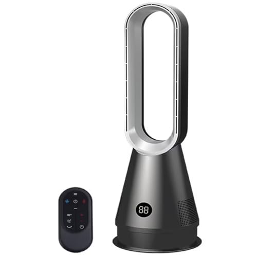 Genérico Ventilador de torre sin aspas con control remoto,ventilador de mesa purificador de aire sin aspas,8 velocidades,temporizador de 8 horas,oscilación de 80°,pantalla LED, modo de suspensión