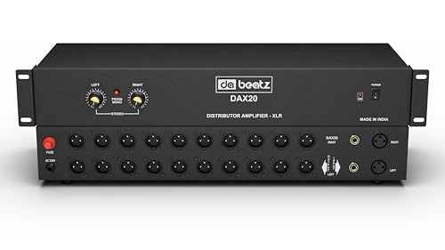 Image of DaBeatz DAX20 Distributor Amplifier | XLR & 1 /4 inch Balanced Input Output | DAX 20 Professional DJ Audio Processor | Sound Distributor for PA System Rack Mount | Amplifier for Studio & Events