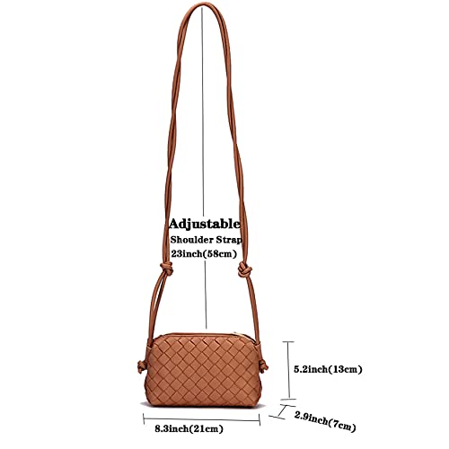 Image of ZEDIUH Woven Bag for Women Crossbody Shoulderbag, Small Vegan Leather Purse