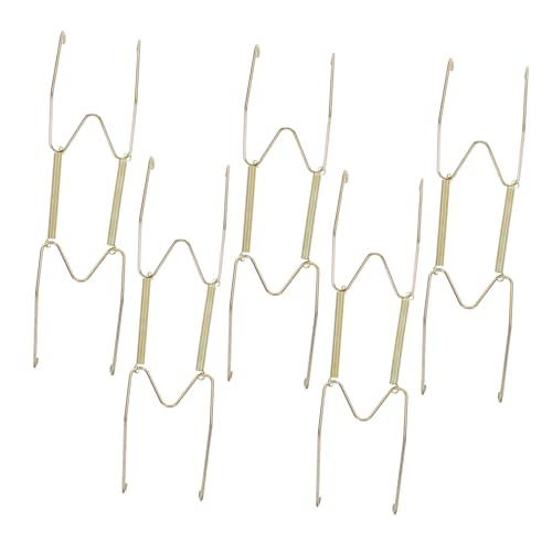 DOITOOL 5pcs W-Shape Spring Plate Rack Hooks Wall Mount Plate Hangers for Display Kitchen Decorative Holders
