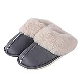 [Confis] スリッパ 冬用 室内 暖かい ファー ルームシューズ メンズ レディース ふわふわ もこもこ XL・ダークグレー