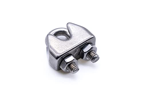 Stainless steel wire rope clamp grip bulldog clip marine grade A4 316 (2mm - 10pcs)