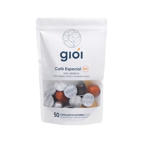 Gioi Café Especial, 100% Arábica, Cápsulas Compatíveis com Nespresso, 84+ (50 Cápsulas, Sortido)