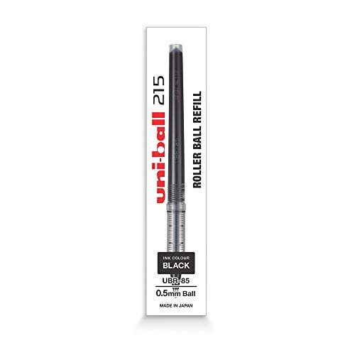 Image of uni-Ball NBGK - 07 Refill & Uniball UBR-85 Refill (0.5mm, Black Ink), Pack of 12, Usable for UB-215