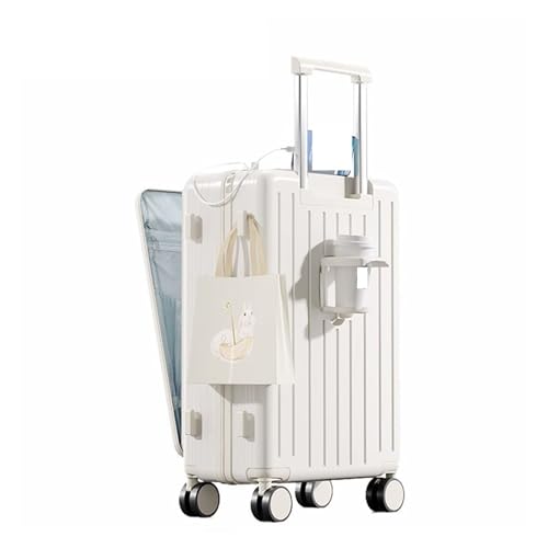 Wheel Speed Sensor Suitcase PC Multi-Function Trolley Case Front Opening Boarding Box 20" 24" 26 Inch Password Box Rolling Luggage ABS Wheel Speed Sensor Front(Yellow,26")3