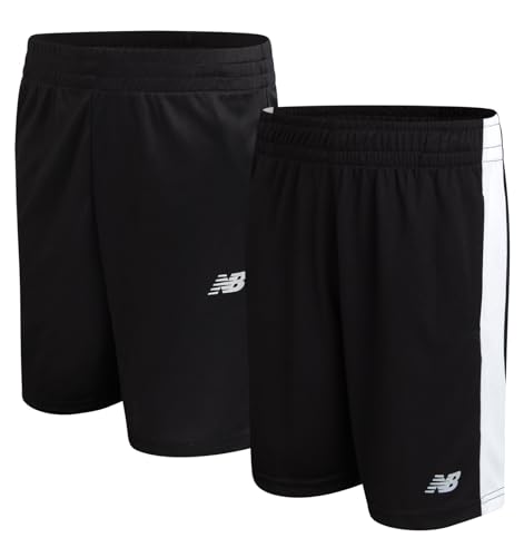New Balance Boys Athletic Shorts - 2 Pack Moisture-Wicking Performance Mesh Running and Sports Shorts for Boys for (4-20)