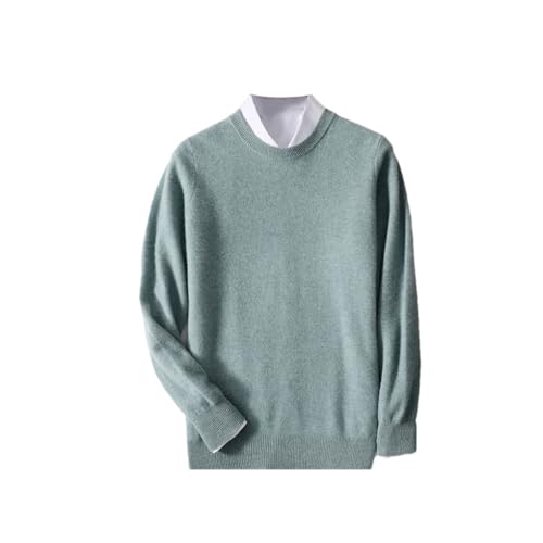 Wool Sweater for Men's Round Neck Long Sleeved Pullover Sweaters Loose Knit Business Jumpers Tops