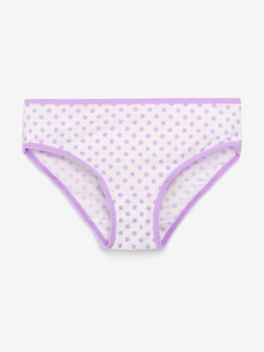 Image of CHARM N CHERISH Girls Multicolor Polka Dot & Stripes All Over Printed Brief, Cotton Panties for Girls, Pack of 7