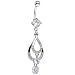 Body Candy 316L Stainless Steel Glittering Double Drop Dangle Belly Ring