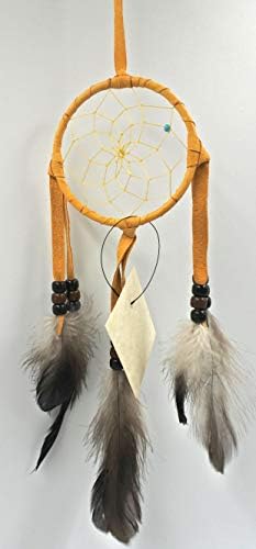 All Tribe Silver Authentic Native American Navajo Dream Catcher Golden Brown Made in USA 12" x 3"