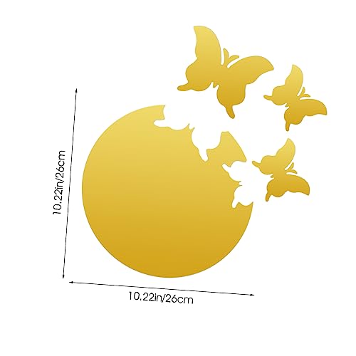 Garneck 1 Conjunto Borboleta Voando Espelho Acrílico Adesivo De Parede Decoração De Casa Pintura De
