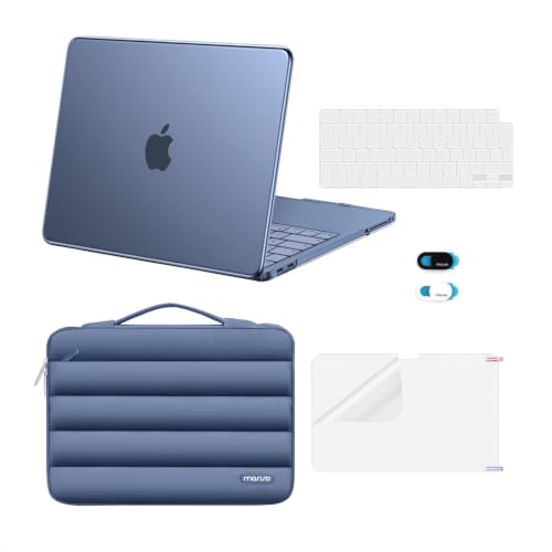 Funda MacBook Neo 13 A3404 carcasa rígida azul índigo MOSISO con bolsa y protector