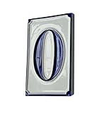House Numbers Simple Blue & White Hand-painted Italian Ceramic Numbers & Letter Tiles 11cm x 7cm (Number 0)