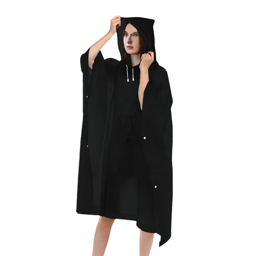 Rain Ponchos for Adults,Raincoat for Women Men,Lightweight Unisex Raincoat for Hiking Camping (3Pack,Black, Gray, Purple)