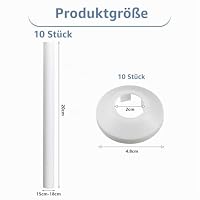 Hohitenz Heizungsrohr Verkleidung Weiß – Rohrverkleidung für Heizungsrohre Ø15–18mm Länge 200mm – Rohrisolierung, Heizrohrverkleidung, Abdeckung Heizungsrohr Boden (10+10 Set (Rohr + Rosette)) – Ansicht 2