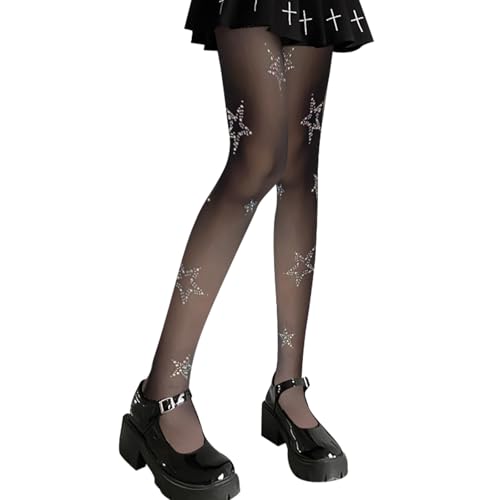 Medias Rejilla Mujer,medias Brillantes mujer,Media brillantes,Media Brillantes de Cintura Alta Negra Brillante medias Mujer Sexy brillante para Fiestas,Bailes,Espectáculos,Juegos de Rol,Halloween