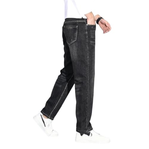 Men's Stretch, Fashionable and Comfortable Business Jeans. Straight-Leg Stretch Cotton Casual Jeans