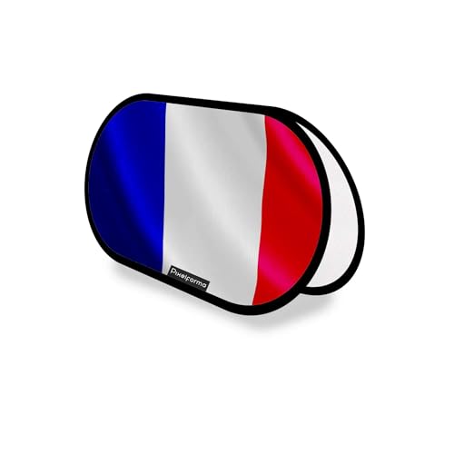 Drapeau France 70x120cm sur support publicitaire pour pavoisement de mairie