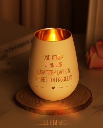 Blumuze Geschenke für Freundin Frauen, Windlicht Aus Glas Teelichthalter Beste Freundin Geschenke, Beste Freundin Geburtstagsgeschenk,Geburtstag Geschenk für Freundinnen,Freundschaft Geschenk