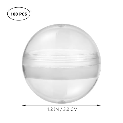 ULTECHNOVO 100 pcs Transparente Kapseln 32mm Kunststoffkugeln zum Befüllen für Kaugummiautomat Leere Ostereier Durchsichtige Eier für Kindergeburtstag Party Mitgebsel und Basteln