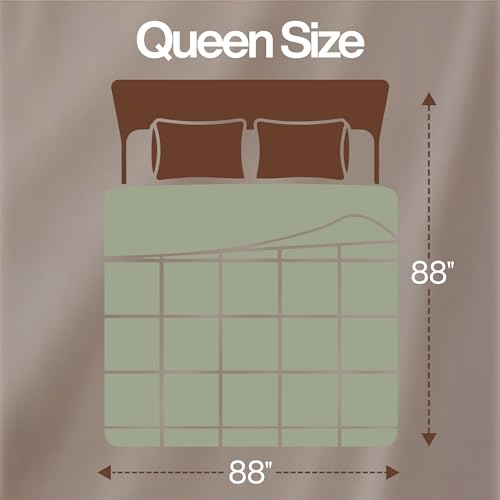 Image of Utopia Bedding Queen Comforter, Duvet Insert, Sage Green, 88 x 88 Inches