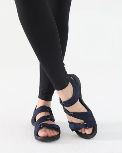 Image of UBFEN Womens Hiking Water Sport Sandals with Arch Support | 3 Adjustable Straps, Cushioned Footbed, Non-Slip, Comfortable Walking for Athletic Outdoor Summer Beach