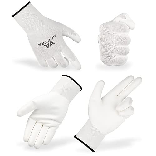 Acktra Ultra-Thin Pu Safety Work Gloves 12 Pairs, Wg002 Black / Black, X-Large #TOP4