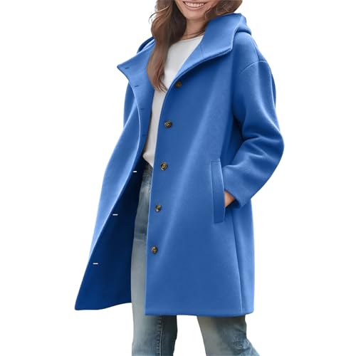 Manteau mi-long en laine mélangée de qualité supérieure à boutonnage