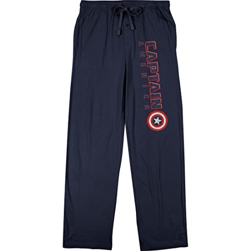 Marvel Comics Captain America Salute the Captain Men's Navy Blue Graphic Sleep Pajama Pants