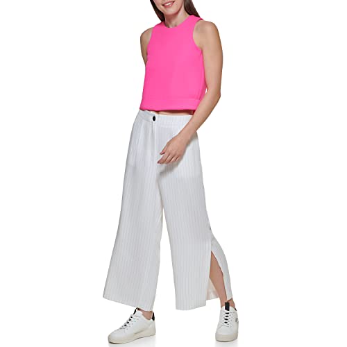 DKNY Women's Cropped Side Slit Pin-Stripe Pant2