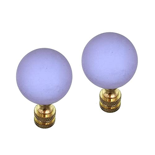 Twdrtdd Brass Pallet Lamp Finial Cap Knobs,4.8Cm Tall Frosted Crystal Glass Ball Design Lamp Finial For Lamp Shade Lighting Fixture Bracket Top Decoration (Ball,Purple) #TOP18