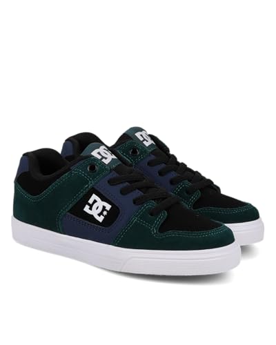 DC Sneaker Skate Shoe, Black/Green/Blue, 13.5 US Unisex Little Kid