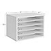 LAPTAIN Desktop File Sorter with 4 Adjustable Shelves for Home and Office, Paper Letter Tray Organizer Wall Mount, White