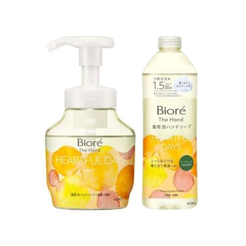 ビオ レ ザ ハンド 泡ハンドソープ ふっとほどける陽だまり果実の香り ポンプ 280ml 詰替え 340ml まとめ買いセット TRIBIS オリジナルおしぼり付き (本体+詰替え1個セット)