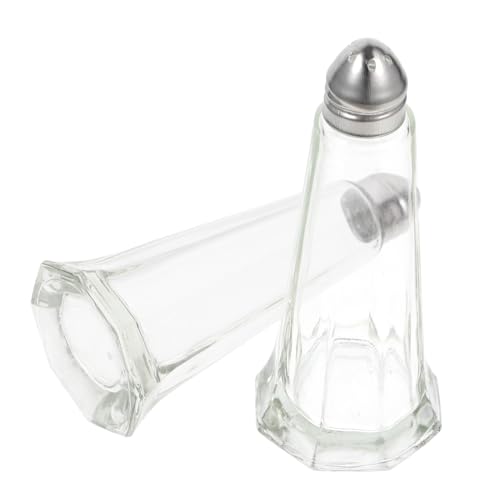 MUCKLILY 2Pcs Household Seasoning Shaker Spice Dispenser with Lids for Pepper and Salt for Kitchen Bbq Camping and Outdoor Use