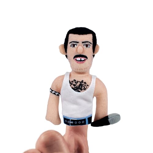 The Unemployed Philosophers Guild Freddie Mercury Magnetic Personality - Plush Finger Puppet and Refrigerator Magnet, Approx 4" Tall