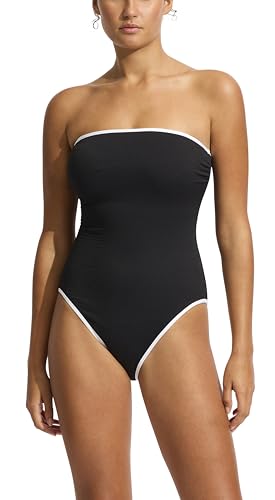 Seafolly Womens Dd Cup Bandeau One Piece Swimsuit, Beach Bound ...