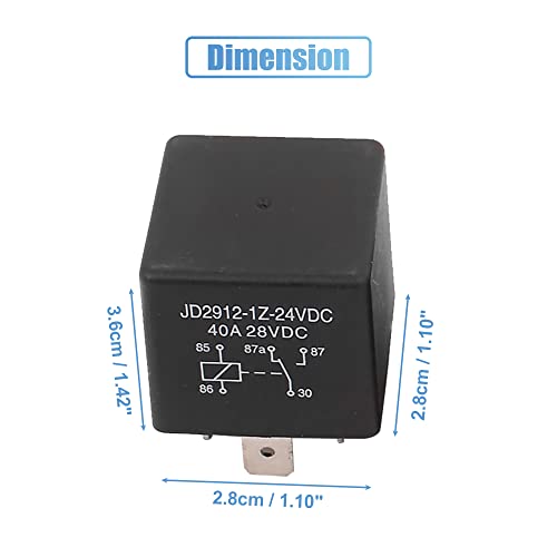 JD2912 DC 24V Coil 40A 5 Pins SPDT Security Power Relay 5pcs