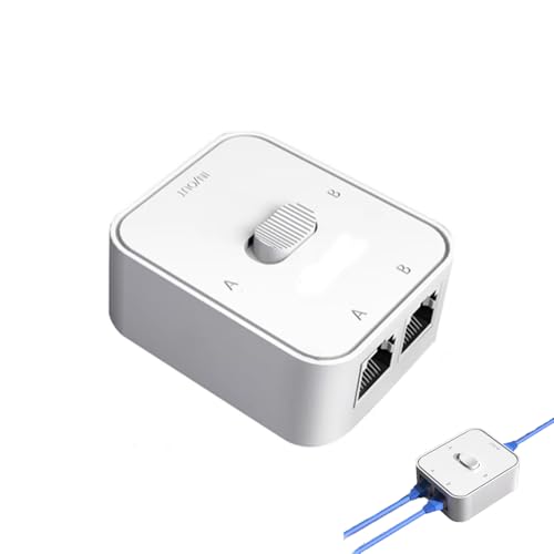 Dilwe Gigabit Network Switch,2 Port 10/100/1000Mbps,Out 1 in 2 Out PoE Extender Switch,RJ45 Network Splitter Adapter,Gigabit Network Switch