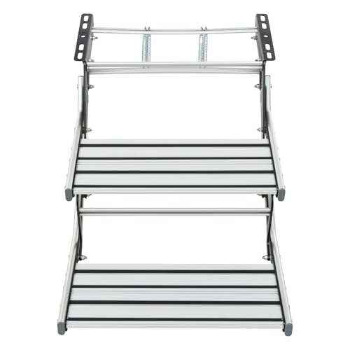 Marchepied de camping manuel double marche aluminium pour caravane et van
