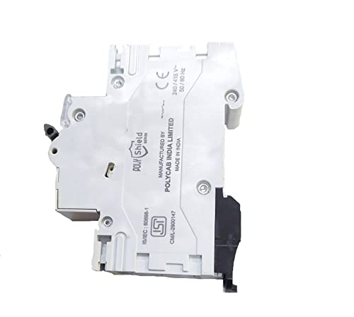 Image of Polycab PVC Plastic 25 Amp SP Mini MCB - Single Pole, C Curve, Low Voltage Miniature Circuit Breaker (White)