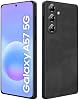 Funda para Samsung Galaxy A57, funda de TPU y cuero PU, antivibración antideslizante ultraligera de lujo para Samsung A57 (negro) 2