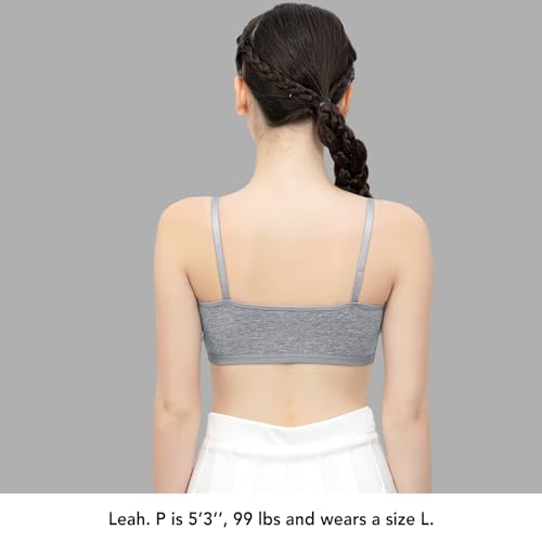 SALIA GIRL Sport Cami Bras Cotton for Teens Girls Training Bras 10-16 with Adjustable Straps Fixed Pads