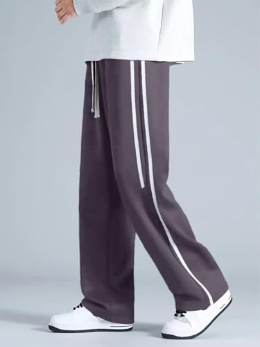 Image of GRECIILOOKS Korean Style Track Pants for Men - Loose Fit Lycra Cargo Joggers | Trendy Gym & Streetwear Bottoms with Utility Pockets (Available in Plus Size)