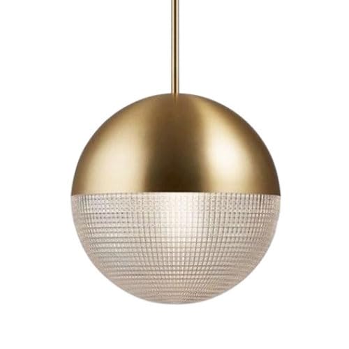 Lampe à suspension sphérique en verre E27 pour salon et chambre