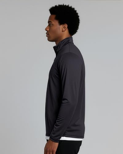 Image of Real Essentials 3 Pack: Men's Dry-Fit Active Quarter Zip Long Sleeve Athletic Performance Pullover (Available in Big & Tall)