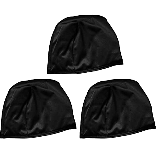 easyglide Lot de 3 Bonnets de Bain en Polyester pour Adulte, Junior et Enfants, Bonnet de Bain, Noir, Adulte Cover